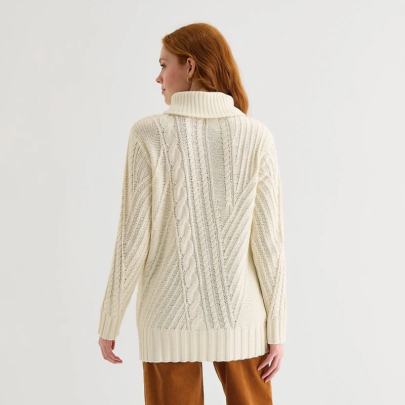 St. John's Bay Womens Mock Neck Long Sleeve Pullover Sweater