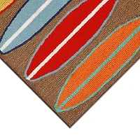 Liora Manne Frontporch Surfboards Hand Tufted Indoor Outdoor Rectangular Accent Rug