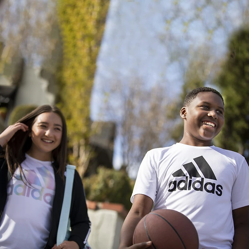 adidas Big Kid Girls Round Neck Short Sleeve Classic Fit Graphic T-Shirt