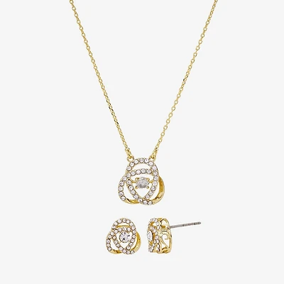 Sparkle Allure Womens Cubic Zirconia 14K Gold Over Brass Knot 2-pc. Jewelry Set