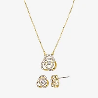 Sparkle Allure Womens Cubic Zirconia 14K Gold Over Brass Knot 2-pc. Jewelry Set