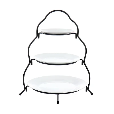 Elama 3-Tier Porcelain Tiered Server