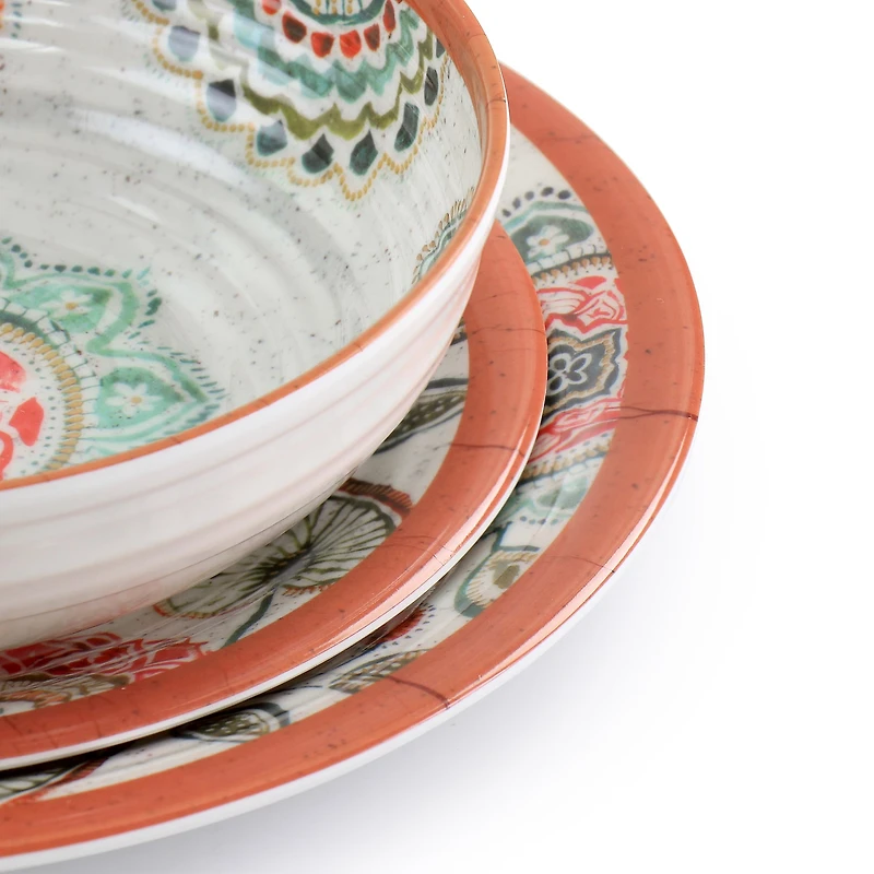 Elama Ester 12-pc. Melamine Dinnerware Set