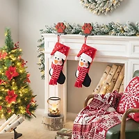 Glitzhome 3d Penguin Hooked Christmas Stocking