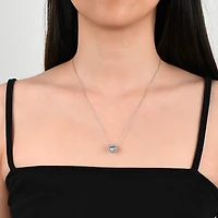 Womens 3/4 CT. T.W. White Zirconia Sterling Silver Round 18 Inch Pendant Necklace