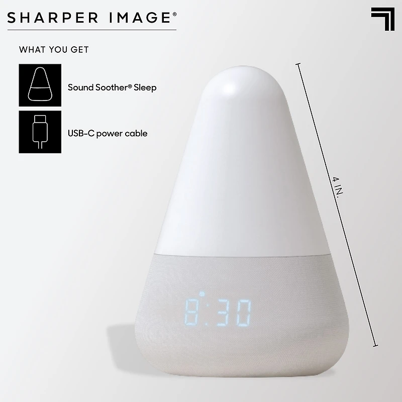 Sharper Image® Soother Sleep Bedtime Light And Sounds, Built-In 10 Soundscapes, Sleep Trainer, Aids Sleeping, Stress And Anxiety Relief