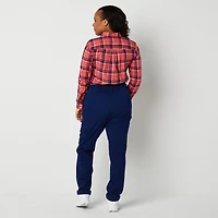 St. John's Bay Womens Adaptive Easy-on + Easy-off Seated Wear Slim Mid Rise Trouser