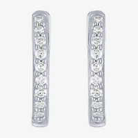 (I1-I2/G-H) Womens 1/10 CT. T.W. Lab Grown White Diamond 10K Gold 11mm Hoop Earrings