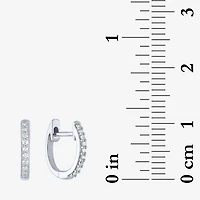 (I1-I2/G-H) Womens 1/10 CT. T.W. Lab Grown White Diamond 10K Gold 11mm Hoop Earrings