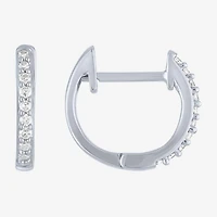 (I1-I2/G-H) Womens 1/10 CT. T.W. Lab Grown White Diamond 10K Gold 11mm Hoop Earrings