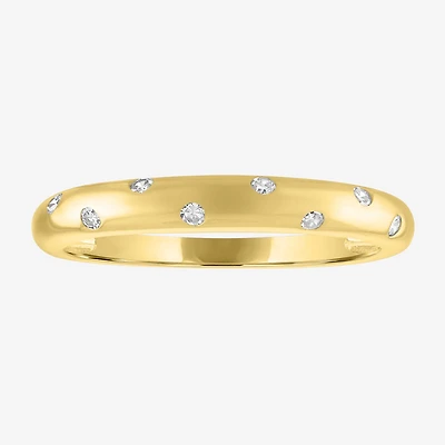 (G-H / I1-I2) Womens 1/10 CT. T.W. Lab Grown White Diamond 10K Gold Band