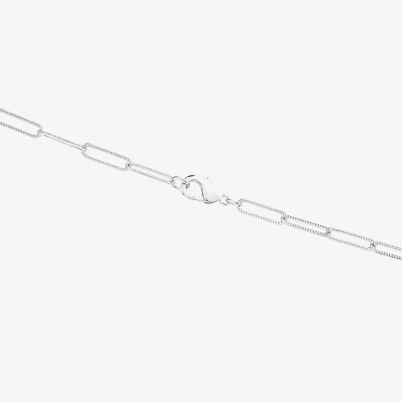 Silver Reflections Textured Womens Pure Silver Over Brass Inch Paperclip Chain Necklace