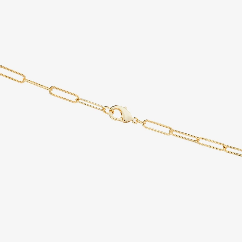 Silver Reflections Textured 14K Gold Over Brass 18- 24" Paperclip Chain Necklace