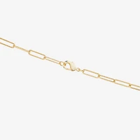 Silver Reflections Textured 14K Gold Over Brass 18- 24" Paperclip Chain Necklace