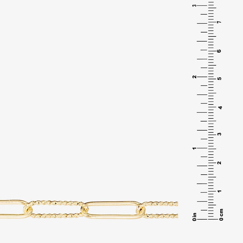 Silver Reflections Textured Womens 14K Gold Over Brass 16 Inch Paperclip Chain Necklace