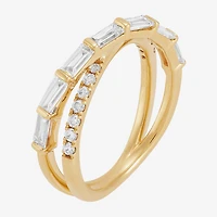 (H-I / Si1-Si2) Womens 2.5MM 1 CT. T.W. Lab Grown White Diamond 10K Gold Crossover Band
