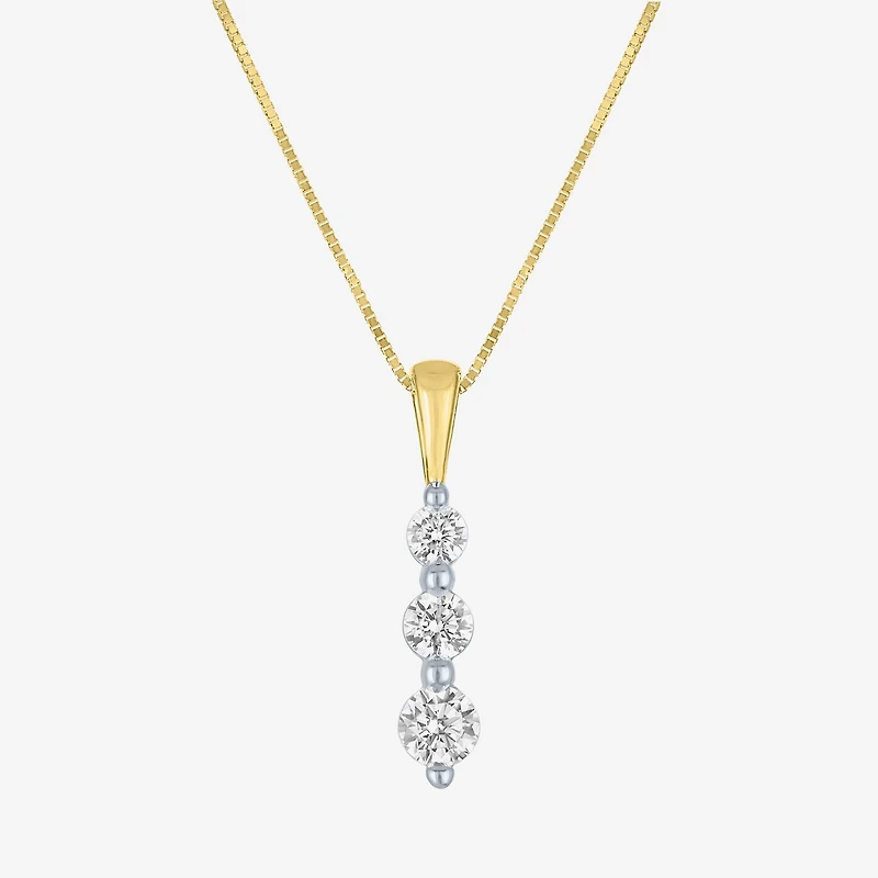 (G-H / Si2-I1) Womens 1/3 CT. T.W. Lab Grown White Diamond 10K Gold 18 Inch Pendant Necklace
