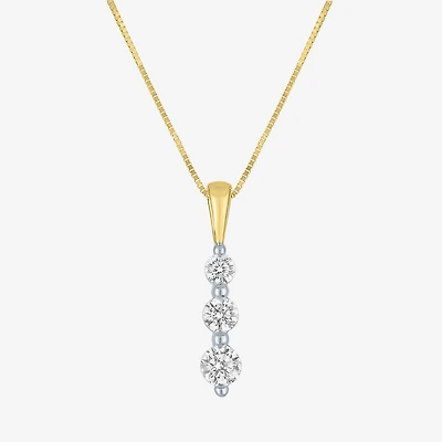 (G-H / Si2-I1) Womens 1/3 CT. T.W. Lab Grown White Diamond 10K Gold 18 Inch Pendant Necklace