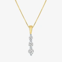 (G-H / Si2-I1) Womens 1/3 CT. T.W. Lab Grown White Diamond 10K Gold 18 Inch Pendant Necklace