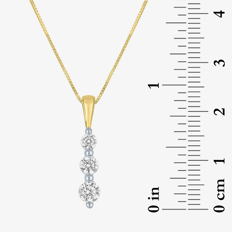 (G-H / Si2-I1) Womens 1/3 CT. T.W. Lab Grown White Diamond 10K Gold 18 Inch Pendant Necklace