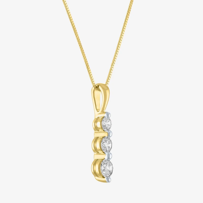 (G-H / Si2-I1) Womens 1/3 CT. T.W. Lab Grown White Diamond 10K Gold 18 Inch Pendant Necklace