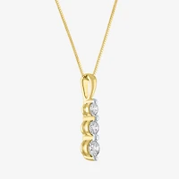 (G-H / Si2-I1) Womens 1/3 CT. T.W. Lab Grown White Diamond 10K Gold 18 Inch Pendant Necklace