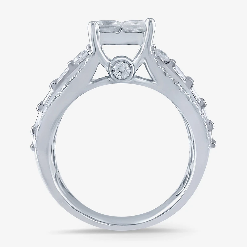 Womens 2 CT. T.W. Natural White Diamond 10K Gold Engagement Ring