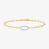 Yes, Please! (G-H / I1-I2) Womens Lab Grown Diamond 14K Gold Over Silver 18 Inch Paperclip Chain Bracelet