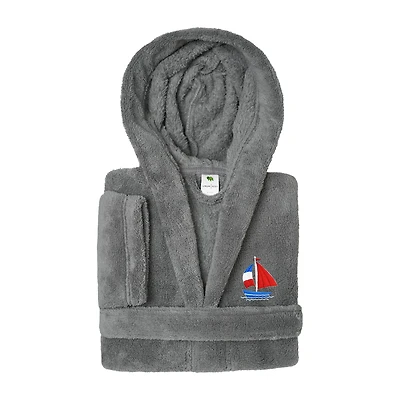 Linum Home Textiles Plush Boat Kids Bathrobe Unisex Long Sleeve Length Robe