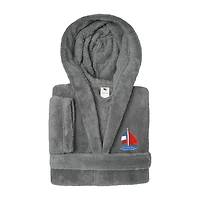 Linum Home Textiles Plush Boat Kids Bathrobe Unisex Long Sleeve Length Robe