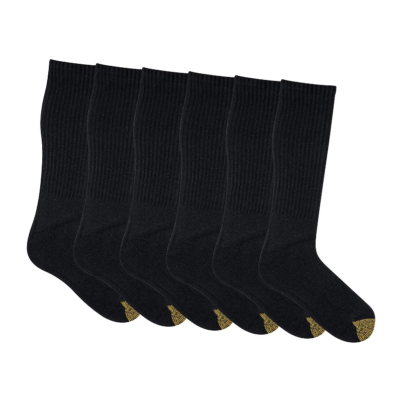 Gold Toe Harrington Mens 6 Pair Big and Tall Crew Socks