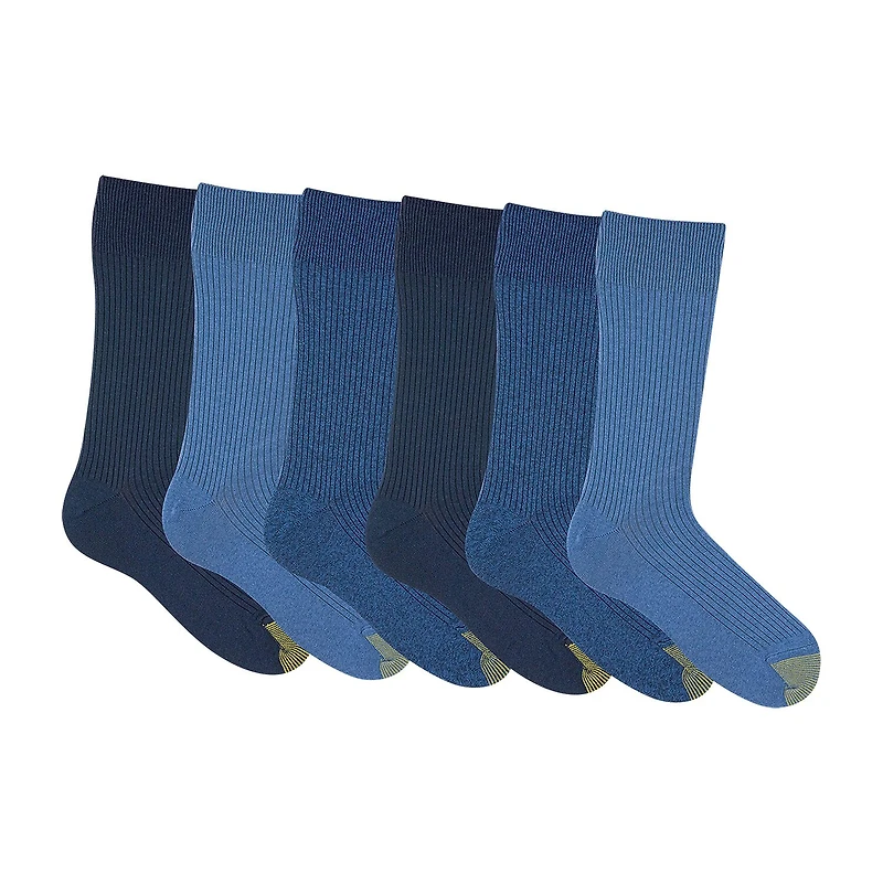 Gold Toe Stanton Mens 6 Pair Crew Socks