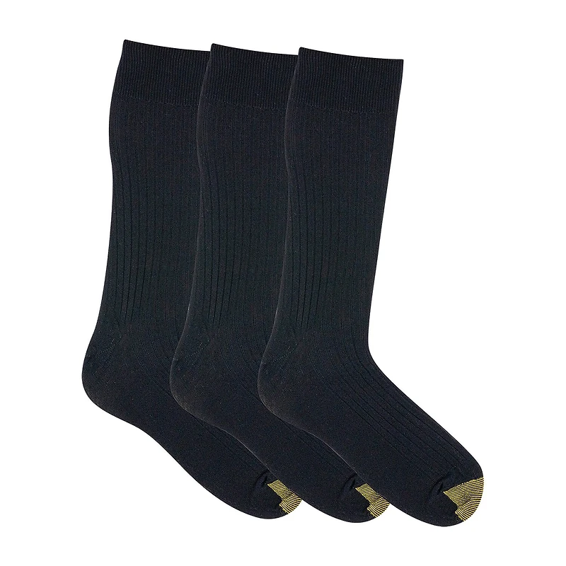 Gold Toe Canterbury Dress Mens 3 Pair Crew Socks