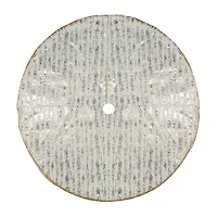 Northlight Wood Grain Pattern And Faux Fur Indoor Tree Skirt