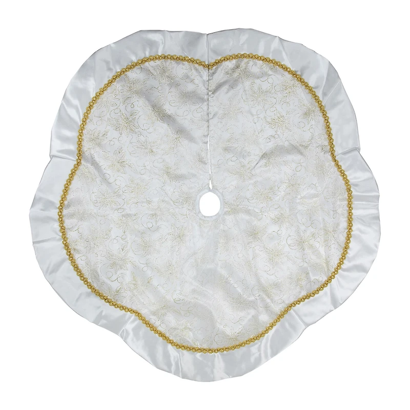 Northlight Poinsettia Scalloped Indoor Tree Skirt