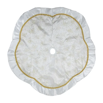 Northlight Poinsettia Scalloped Indoor Tree Skirt