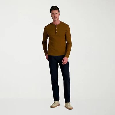 Haggar Life Khaki Flex Mens COMFORT WAISTBAND Straight Fit Flat Front Pant