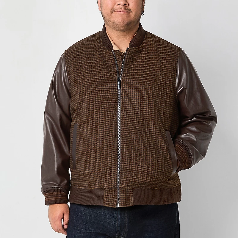 Shaquille O'Neal XLG™ Houndstooth Mens Big and Tall Varsity Jacket