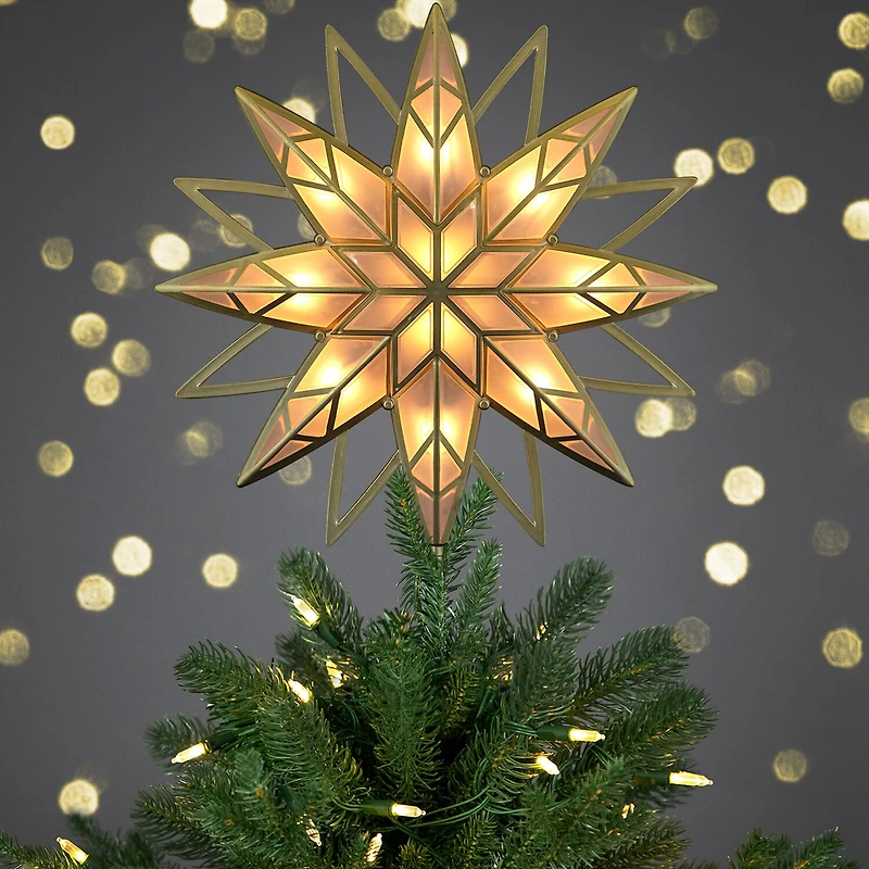 Northlight Prelit Frosted Star Christmas Tree Topper