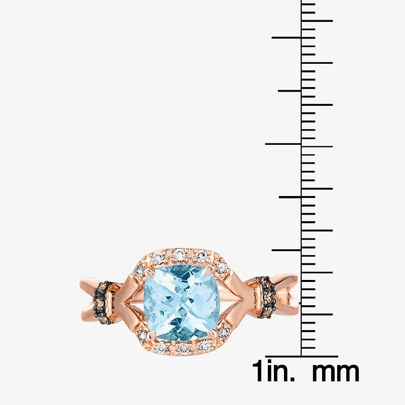 Le Vian® Grand Sample Sale™ Ring featuring 1 1/5 CT. Sea Blue Aquamarine® 1/15 Nude Diamonds™ 1/20 Chocolate Diamonds® set 14K Strawberry Gold®