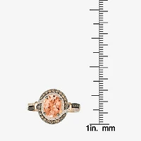 Le Vian® Grand Sample Sale™ Ring featuring 1  1/3 CT. Peach Morganite™ Chocolate Diamonds®  1/6 Vanilla set 14K Strawberry Gold®