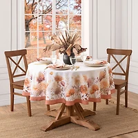 Elrene Home Fashions Autumn Blooms Oval Tablecloth