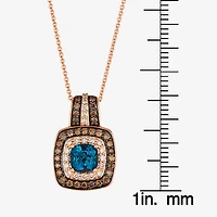 Le Vian® Pendant featuring 1 CT. Deep Sea Blue Topaz™ 1/4 CT. Nude Diamonds™  3/8 CT. Chocolate Diamonds® set in 14K Strawberry Gold®