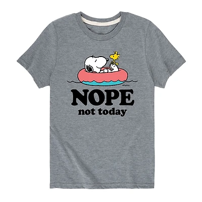 Not Today Summer Pool Day Little & Big Kid Boys Crew Neck Short Sleeve Regular Fit Peanuts Snoopy Graphic T-Shirt