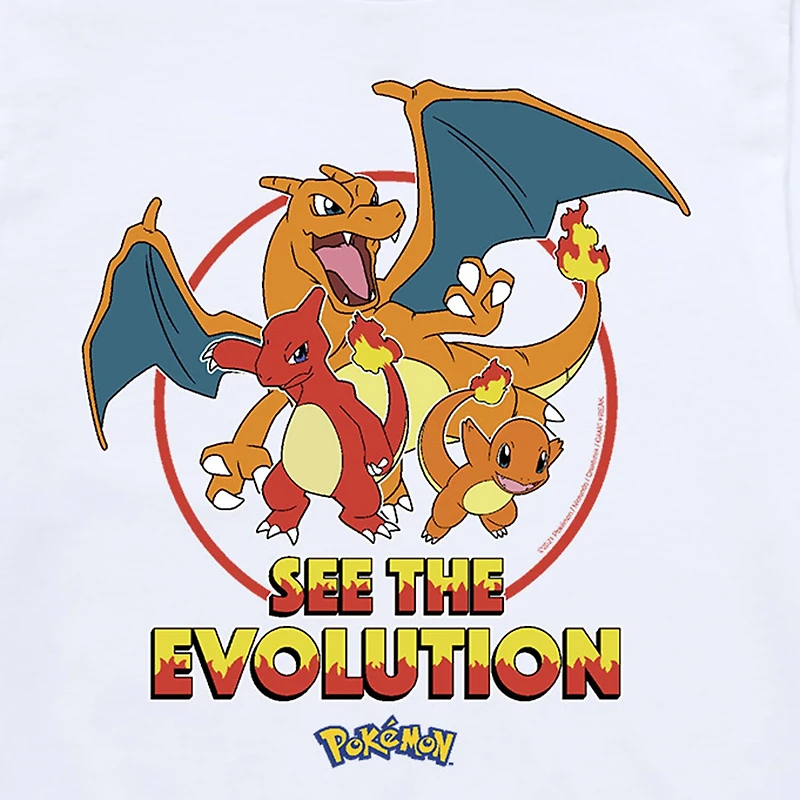 Charmander Evolutions Little & Big Kid Boys Crew Neck Short Sleeve Regular Fit Pokemon Graphic T-Shirt