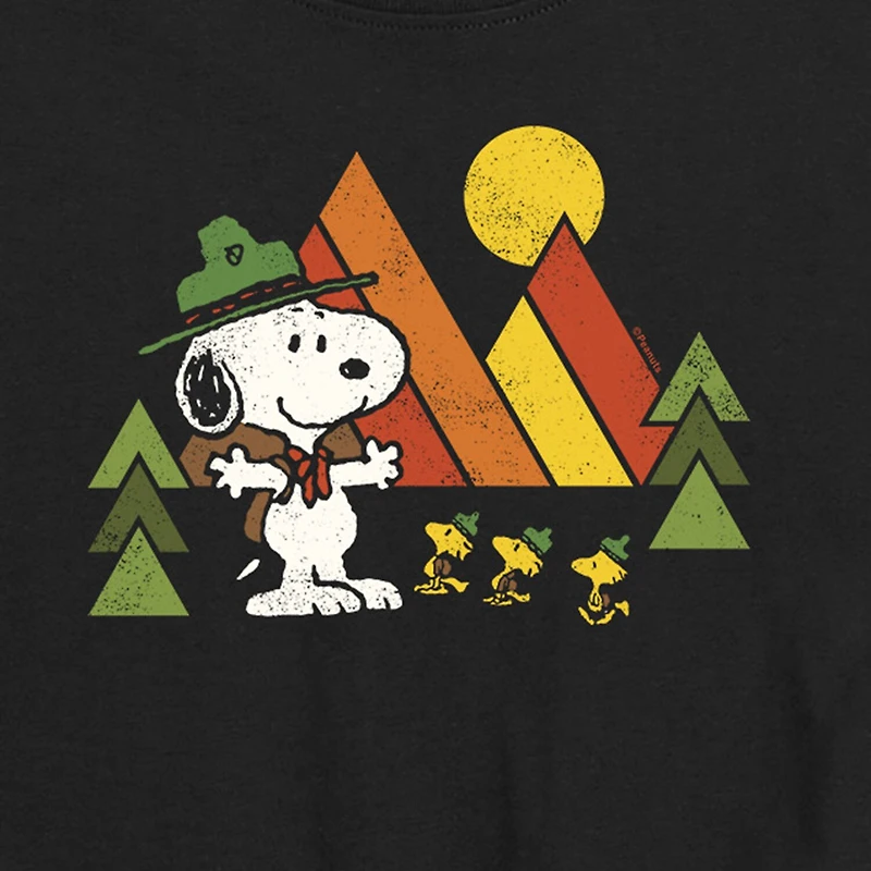 Snoopy And Woodstock Camping Little & Big Kid Boys Crew Neck Short Sleeve Regular Fit Peanuts Graphic T-Shirt