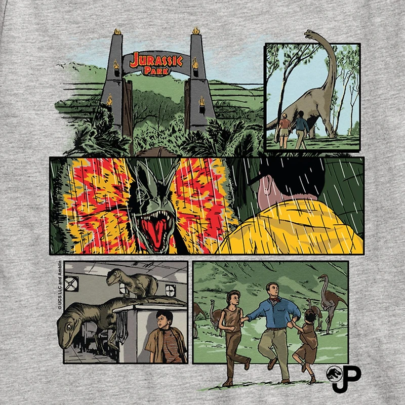 Dinosaur Comic Little & Big Kid Boys Crew Neck Short Sleeve Regular Fit Jurassic World Graphic T-Shirt