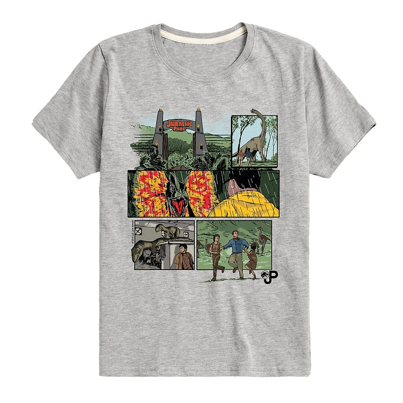 Dinosaur Comic Little & Big Kid Boys Crew Neck Short Sleeve Regular Fit Jurassic World Graphic T-Shirt