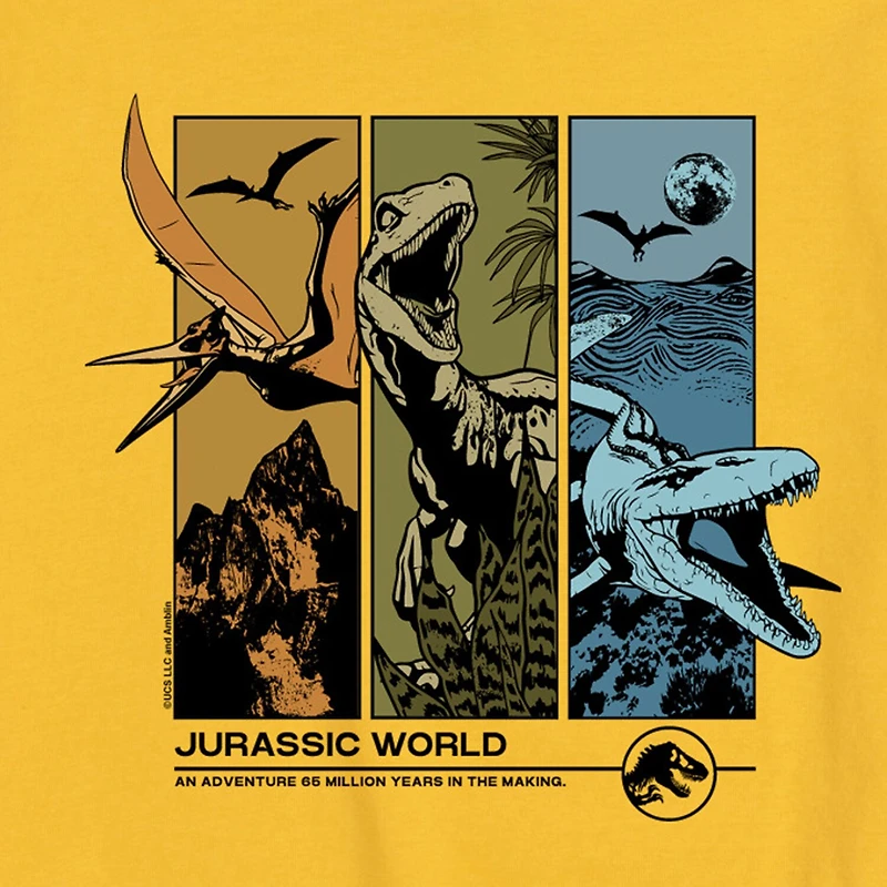 Dinosaur Adventure Little & Big Kid Boys Crew Neck Short Sleeve Regular Fit Jurassic World Graphic T-Shirt