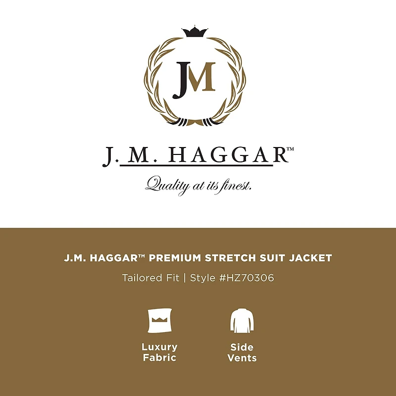 Haggar JMH Tailored Mens Modern Fit Plaid Suit Jacket